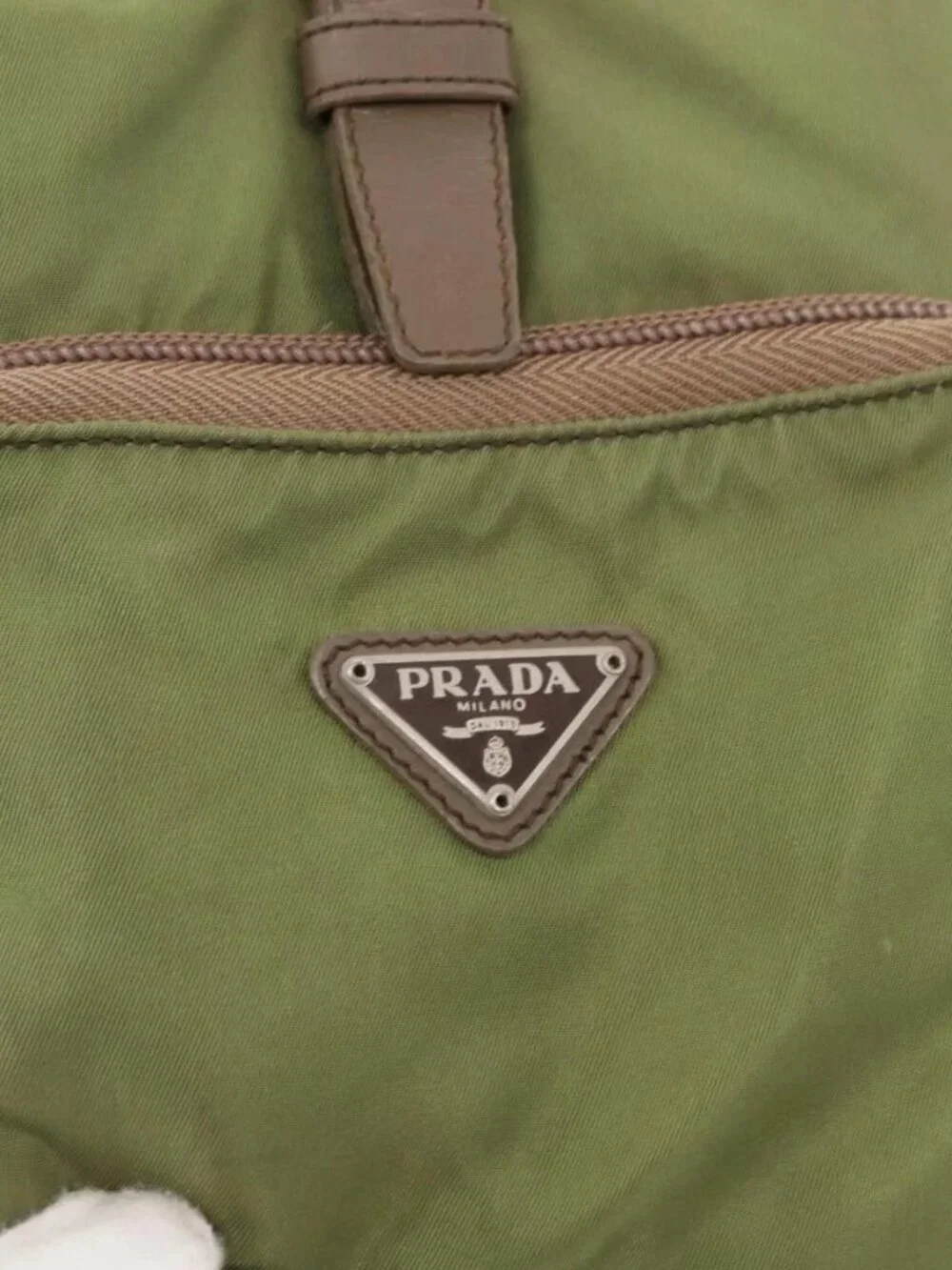 PRADA Backpack Nylon Green Silver